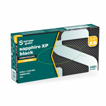 Semperguard® sapphire XP black Nitrilhandschuhe, puderfrei 1 Packung = 100 Stück, Größe XS (5-6) - Bild-Darstellung des Produktes 1