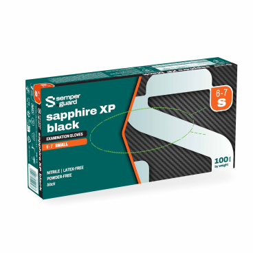Semperguard® sapphire XP black Nitrilhandschuhe, puderfrei 1 Packung = 100 Stück, Größe S (6-7) - Bild-Darstellung des Produktes 1