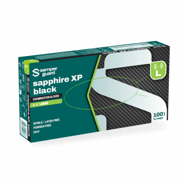 Semperguard® sapphire XP black Nitrilhandschuhe, puderfrei 1 Packung = 100 Stück, Größe L (8-9) - Bild-Darstellung des Produktes 1
