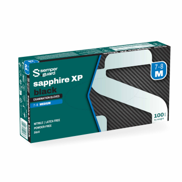 Semperguard® sapphire XP black Nitrilhandschuhe, puderfrei 1 Packung = 100 Stück, Größe M (7-8) - Bild-Darstellung des Produktes 1