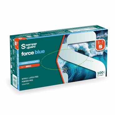 Semperguard® force blue Nitrilhandschuhe, puderfrei, blau 1 Packung = 100 Stück, Größe S (6-7) - Bild-Darstellung des Produktes 1