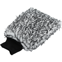 De Witte NV De Witte Mikrofaser Waschhandschuh, gesprenkelt, Mikrofaserhandschuh mit 2 verschiedenen Mikrofaserarten, für duale Sauberkeit, Farbe: schwarz / weiß 460100255