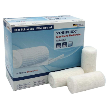 Holthaus Medical YPSIFLEX® elastische Mullbinde 4m 1 Packung = 20 Stück lose in der Schachtel, Maße: 4 cm x 4 m - Bild-Darstellung des Produktes 1
