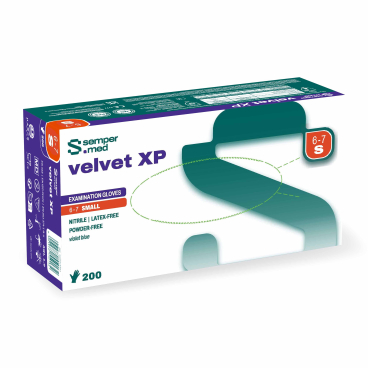 Sempermed® velvet XP Nitrilhandschuhe, puderfrei, violettblau 1 Packung = 200 Stück, Größe S (6-7) - Bild-Darstellung des Produktes 1