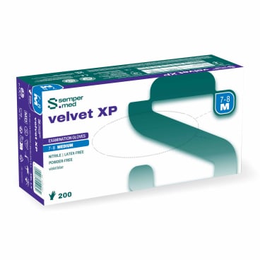 Sempermed® velvet XP Nitrilhandschuhe, puderfrei, violettblau 1 Packung = 200 Stück, Größe M (7-8) - Bild-Darstellung des Produktes 1