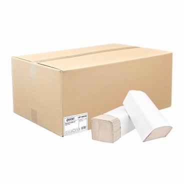 Papierhandtücher 25 x 23 cm, 1-lagig 1 Karton = 20 Bündel à 250 Blatt = 5.000 Blatt, hellgrau - Bild-Darstellung des Produktes 1