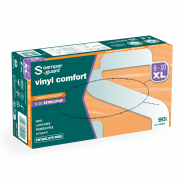 Semperguard® Vinyl comfort Einmalhandschuhe, puderfrei, weiß 1 Packung = 90 Stück, Größe XL (9-10) - Bild-Darstellung des Produktes 1