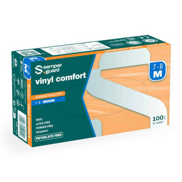 Semperguard® Vinyl comfort Einmalhandschuhe, puderfrei, weiß 1 Packung = 100 Stück, Größe M (7-8) - Bild-Darstellung des Produktes 1