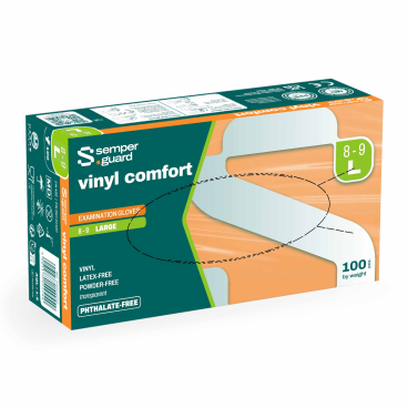 Semperguard® Vinyl comfort Einmalhandschuhe, puderfrei, weiß 1 Packung = 100 Stück, Größe L (8-9) - Bild-Darstellung des Produktes 1