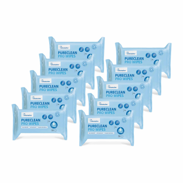 Dr. Schumacher PURECLEAN PRO WIPES Feuchttücher 1 Karton = 10 Packungen à 50 Tücher, Maße: 18 x 18 cm - Bild-Darstellung des Produktes 1