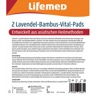 Lifemed Lavendel-Bambus-Vital-Pads, Mae: 8 cm x 6 cm, weiss 1 Packung = 2  Stck kaufen