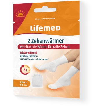 Lifemed® Zehenwärmer, für kalte Zehen, selbsterwärmend 1 Packung = 2 Stück à 9,5 cm x 7 cm x 0,4 cm - Bild-Darstellung des Produktes 1