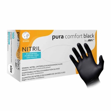 puracomfort black Nitrilhandschuhe, puderfrei, schwarz 1 Packung = 100 Stück, Größe M - Bild-Darstellung des Produktes 1