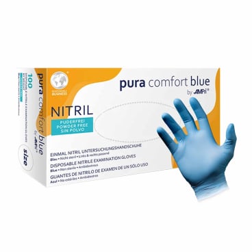 puracomfort blue Nitril Einmalhandschuhe, puderfrei, blau 1 Packung = 100 Stück, Größe L - Bild-Darstellung des Produktes 1