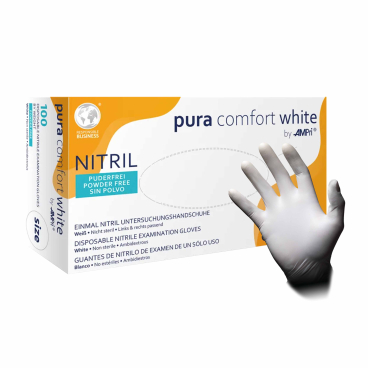 puracomfort white Nitrilhandschuhe, puderfrei, weiß 1 Packung = 100 Stück, Größe XS - Bild-Darstellung des Produktes 1
