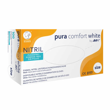 puracomfort white Nitrilhandschuhe, puderfrei, weiß 1 Packung = 100 Stück, Größe S - Bild-Darstellung des Produktes 1