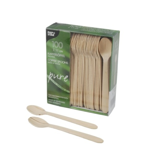 Papstar Pure Kaffeelöffel, Holz