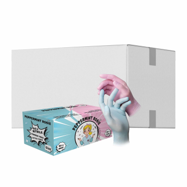 Style Peppermint Rosie Nitrilhandschuhe, puderfrei, farbmix 1 Karton = 12 Packungen à 60 Stück, Größe M - Bild-Darstellung des Produktes 1