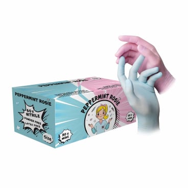 Style Peppermint Rosie Nitrilhandschuhe, puderfrei, farbmix 1 Packung = 60 Stück, Größe L - Bild-Darstellung des Produktes 1