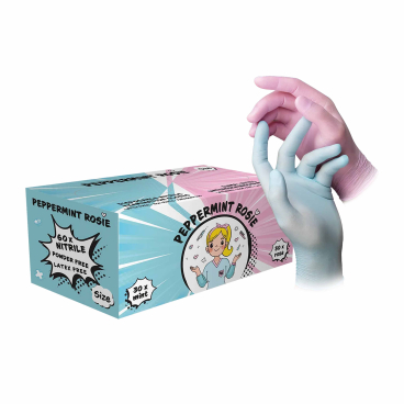Style Peppermint Rosie Nitrilhandschuhe, puderfrei, farbmix 1 Packung = 60 Stück, Größe XL - Bild-Darstellung des Produktes 1