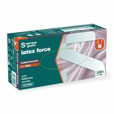Semperguard® Latex force Einmalhandschuhe, puderfrei, weiß 1 Packung = 100 Stück, Größe S (6-7) - Bild-Darstellung des Produktes 1