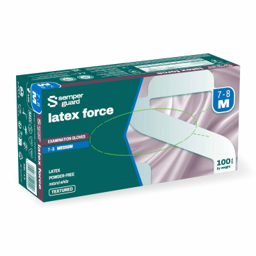 Semperguard® Latex force Einmalhandschuhe, puderfrei, weiß 1 Packung = 100 Stück, Größe M (7-8) - Bild-Darstellung des Produktes 1