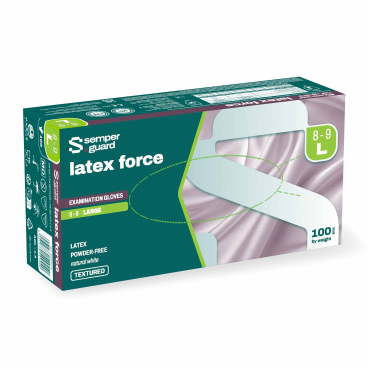 Semperguard® Latex force Einmalhandschuhe, puderfrei, weiß 1 Packung = 100 Stück, Größe L (8-9) - Bild-Darstellung des Produktes 1