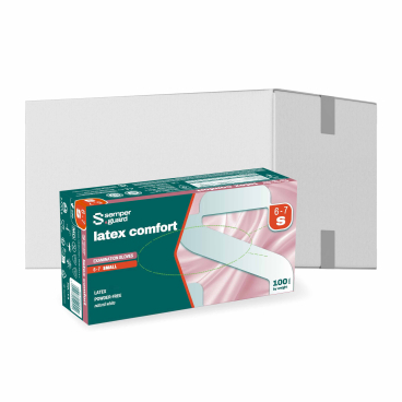Semperguard® Einmalhandschuhe, Latex comfort 1 Karton = 10 Packungen = 1000 Stück, Größe S (6-7) - Bild-Darstellung des Produktes 1