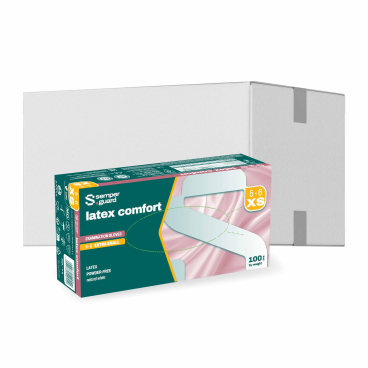 Semperguard® Einmalhandschuhe, Latex comfort 1 Karton = 10 Packungen = 1000 Stück, Größe XS (5-6) - Bild-Darstellung des Produktes 1