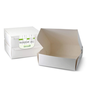Greenbox Torten-Kartons L, weiß 1 Karton = 100 Stück, Maße: 30,5 x 30,5 x 10,2 cm - Bild-Darstellung des Produktes 1