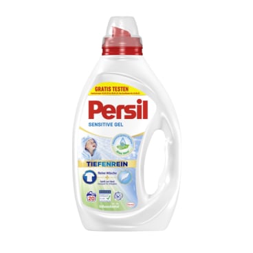 Persil Sensitive Gel Tiefenrein, Aloe Vera, 20 WL 900 ml - Flasche, 20 Waschladungen - Bild-Darstellung des Produktes 1