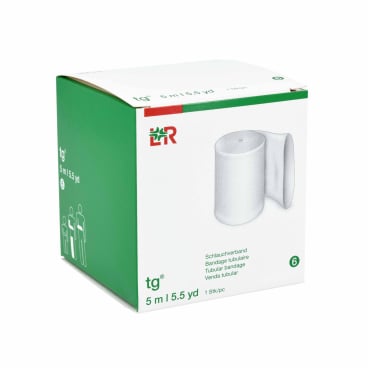 tg® Schlauchverband, weiß, 5 m 1 Stück, Gr. 6 (6,5 cm) für Arm, Bein (mittel) - Bild-Darstellung des Produktes 1