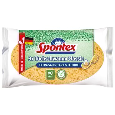 Spontex Tuchschwamm Classic 1 Packung = 3 Stück - Bild-Darstellung des Produktes 1