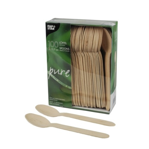 Papstar Pure Löffel Holz
