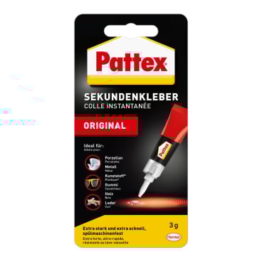 Pattex® Sekundenkleber Classic, flüssig, 3 g 1 Packung = 1 Tube á 3g - Bild-Darstellung des Produktes 1