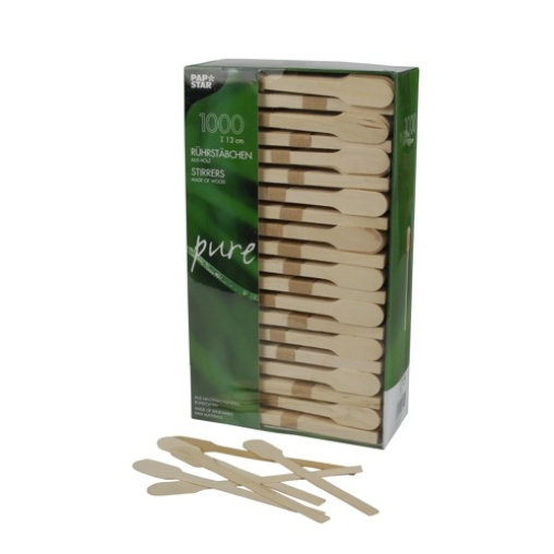Papstar Pure Rührstäbchen, Holz