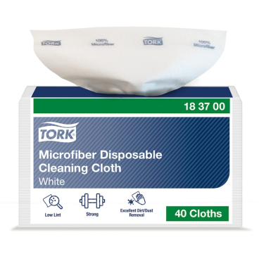 Tork Mikrofaser Einweg Reinigungstücher Weiß, 1-lagig 1 Packung = 40 Stück - Bild-Darstellung des Produktes 1