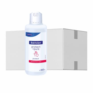 Baktolan® protect + pure Hautschutzcreme, parfümfrei 1 Karton = 20 Flaschen à 350 ml - Bild-Darstellung des Produktes 1