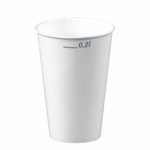 Papstar Trinkbecher 0,2 Liter, Pappe, weiß