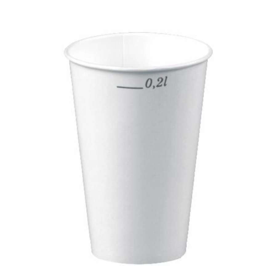 Starpak Becher 50 Trinkbecher, Pappe "To Go" 0,2 L 8 Cm · 9,2 Cm Weiss