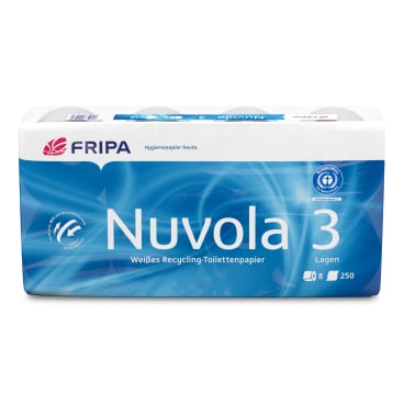Fripa Nuvola Toilettenpapier, 3-lagig 1 Packung = 8 Rollen à 250 Blatt - Bild-Darstellung des Produktes 1