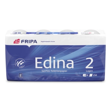 Fripa Edina Toilettenpapier, 2-lagig 1 Palette = 216 Packungen à 8 x 250 Blatt - Bild-Darstellung des Produktes 1