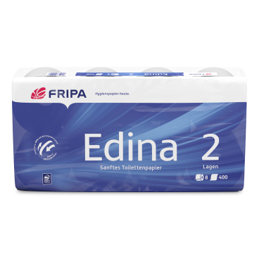 Fripa Edina Toilettenpapier, 2-lagig 1 Packung = 8 Rollen à 400 Blatt - Bild-Darstellung des Produktes 1