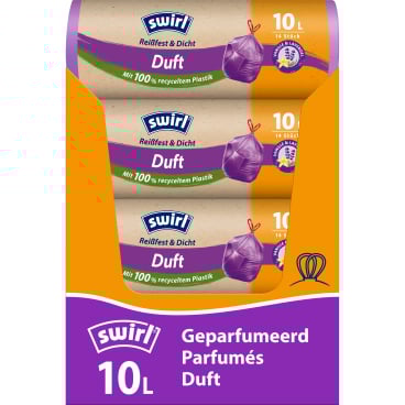 Swirl® Duft - Müllbeutel Reißfest, Vanille-Lavendel, 10 Liter 1 Karton = 12 Rollen à 14 Beutel - Bild-Darstellung des Produktes 1