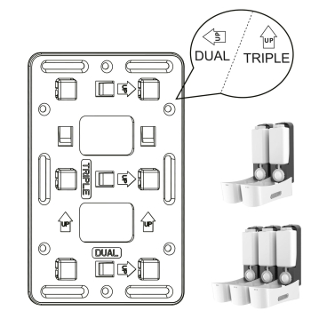 Semy Top Adapterplatte, für 2 oder 3 Spender, flexibel 1 Platte - Bild-Darstellung des Produktes 1