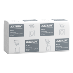 Metsä Tissue Katrin Plus Falthandtuch Non Stop M 2, Easy Flush, 20,3 x 24 cm, Falthandtücher sind saugfähig und praktisch für jeden Bedarf, 1 Karton = 15 Packungen à 160 Blatt 616240