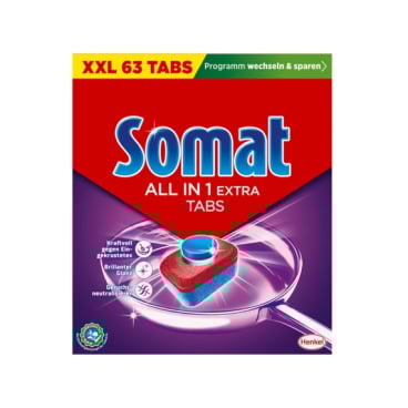 Somat All in 1 Extra Spülmaschinentabs 1 Packung = 63 Tabs - Bild-Darstellung des Produktes 1