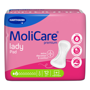 MoliCare® premium lady Pad Inkontinenzeinlagen 2 Tropfen, 1 Packung = 12 Einlagen - Bild-Darstellung des Produktes 1