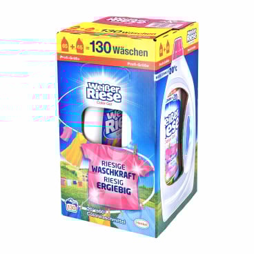 Weißer Riese Color Gel Colorwaschmittel, 130 WL 1 Paket = 2 Flaschen à 2,925 Liter, 130 Waschladungen - Bild-Darstellung des Produktes 1