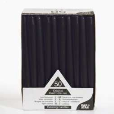 Papstar Leuchterkerzen schwarz 1 Packung = 50 Stück - Bild-Darstellung des Produktes 1